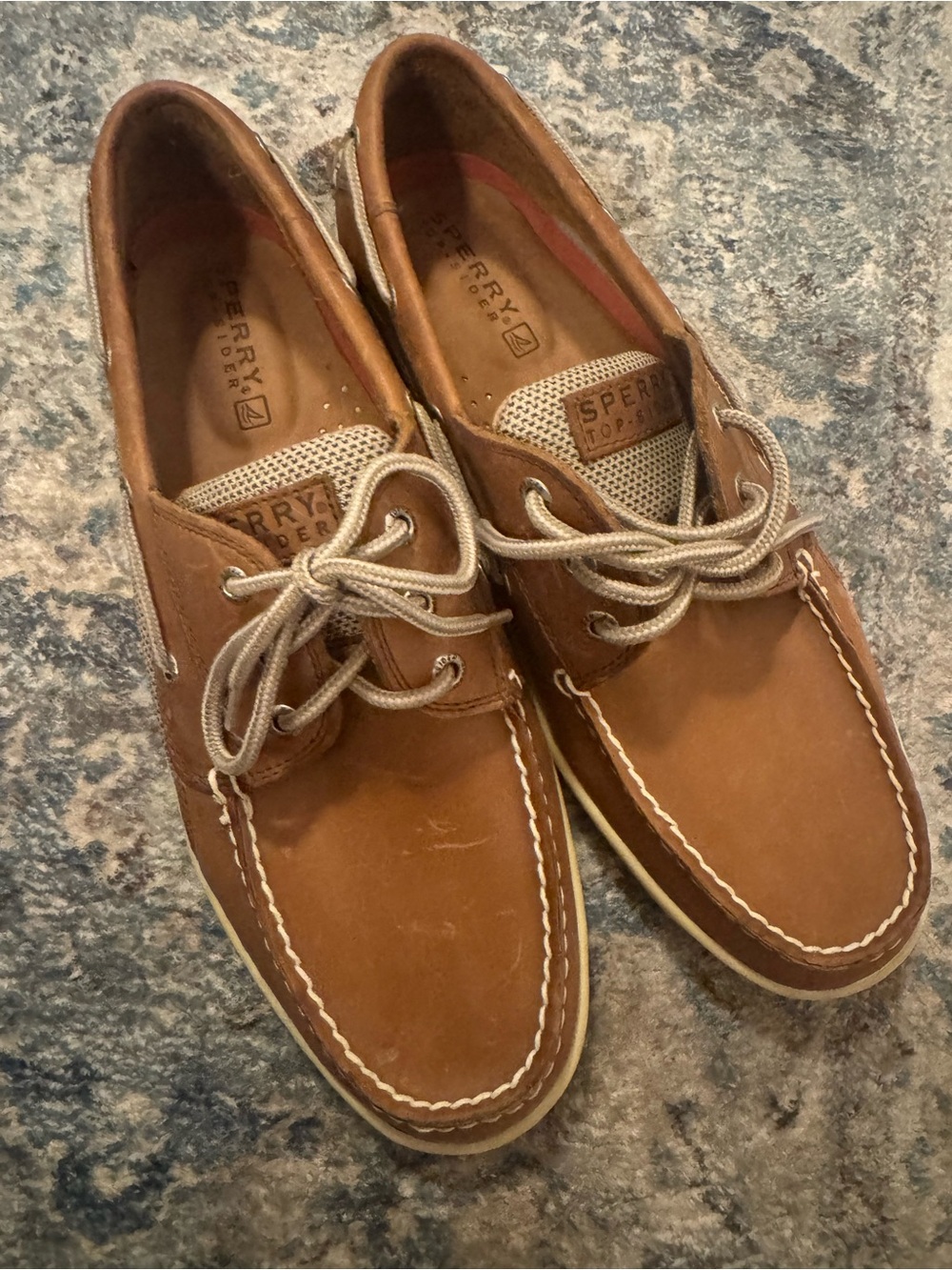 Sperry Billfish 3-eye Cognac Brown Leather Boat Shoes for Men size 12